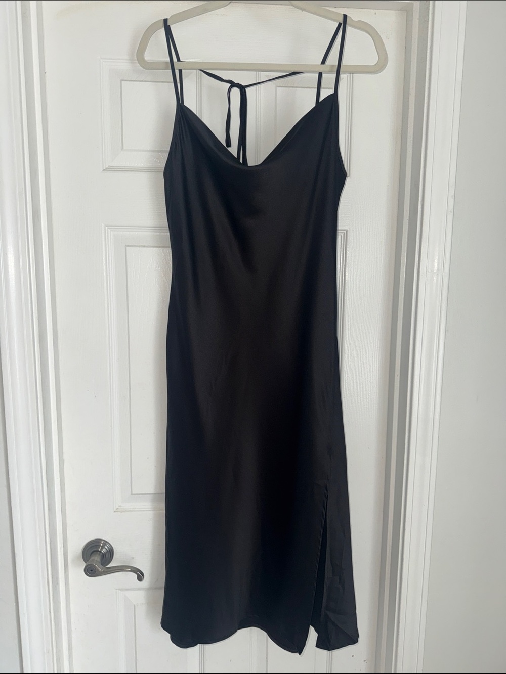 West of Melrose Black Slip Dress with Spaghetti Straps, Sz L